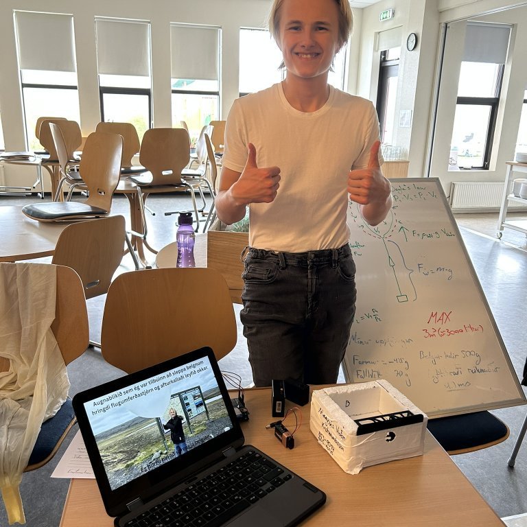 Verðurbelgur settur upp