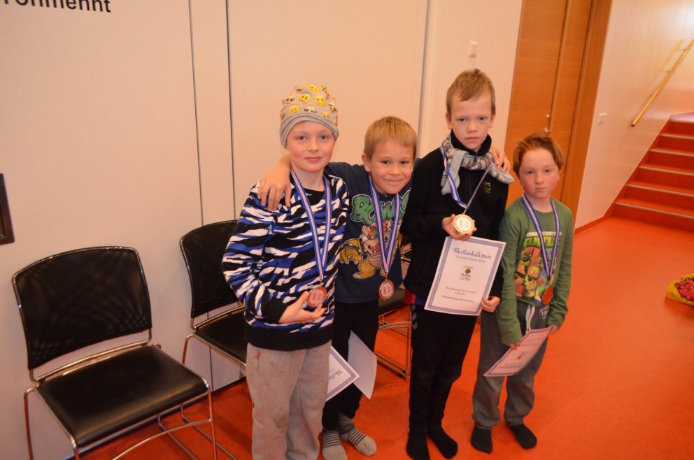 Sú sveit Fellaskóla sem varð efst.