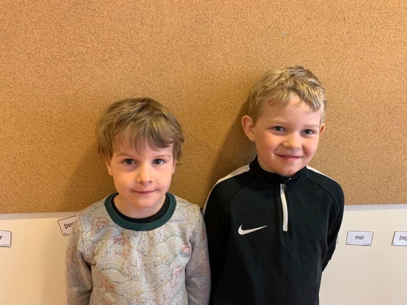 David og Hilmar 1.bekk