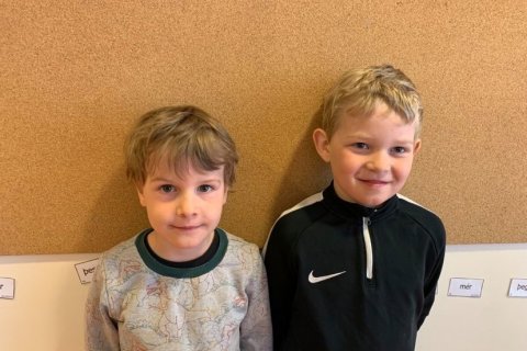 David og Hilmar 1.bekk